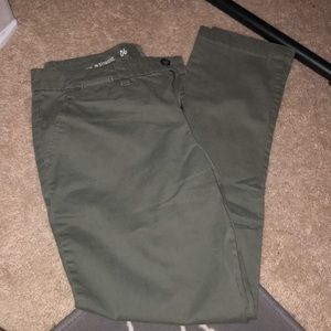 Green straight leg pants